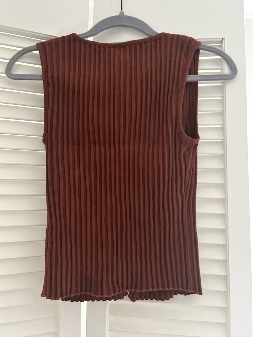 Free People Tilly Vest Brown Ribbed Knit Button Front Sleeveless Top Small - Picture 5 of 5